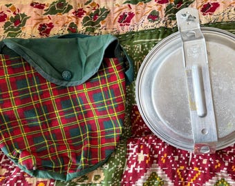 Vintage Girl Scout Camping Equipment Mess Kit Canteen Pans Lid Bowl Cup Carry
