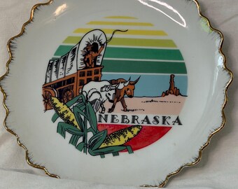 Nebraska Vintage Souvenir Plate