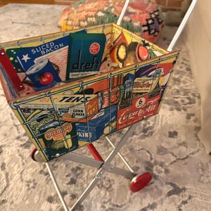 1950年代のヴィンテージ子供用おもちゃのショッピングカート
