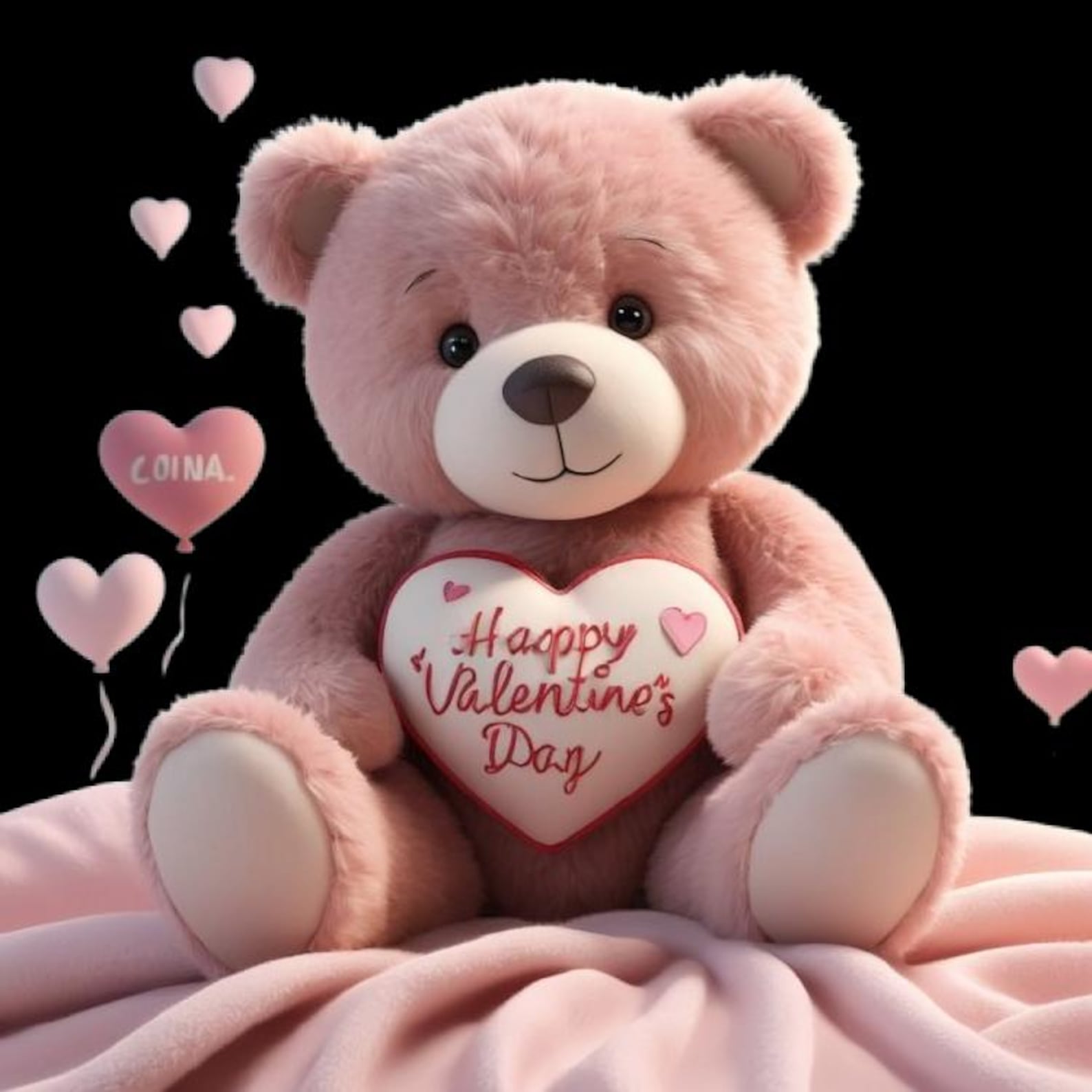 Adorable Valentine's Day Teddy Bear Png With 'happy Valentine’s Day ...