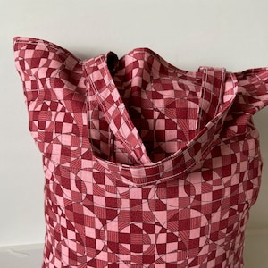 Shopping Bag, Foldable with Repurposed Denim Pocket