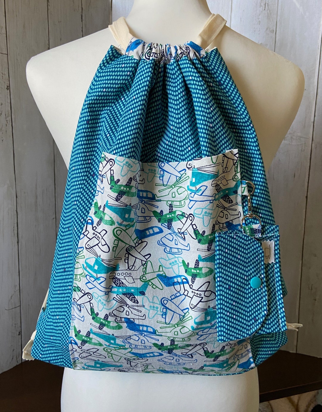 Drawstring Backpack Mimi Drawstring Backpack With Detachable Wallet/coin Purse - Etsy