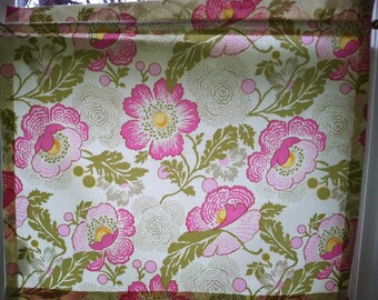 Muslin Lined Curtain using Amy Butler Midwest Modern Fresh Poppies Fuchsia