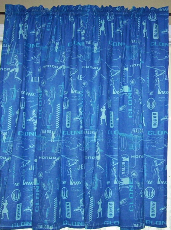 Set Of Lined Curtains Using The Clone Wars Star Wars Etsy