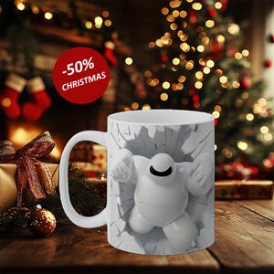 Medibot Mug, 3D Mug, Curebot, Coffee Cup, Cute Animation Movie Gift, Cartoon Character Tea Mug, Kids Birthday Present, Curebot Lover Kitchen