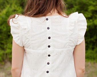 the CALLIE women's ruffle top PDF pattern