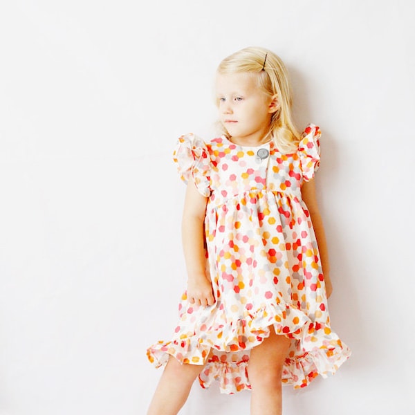 the DAYDREAM ruffle dress pdf pattern size 18M to 8