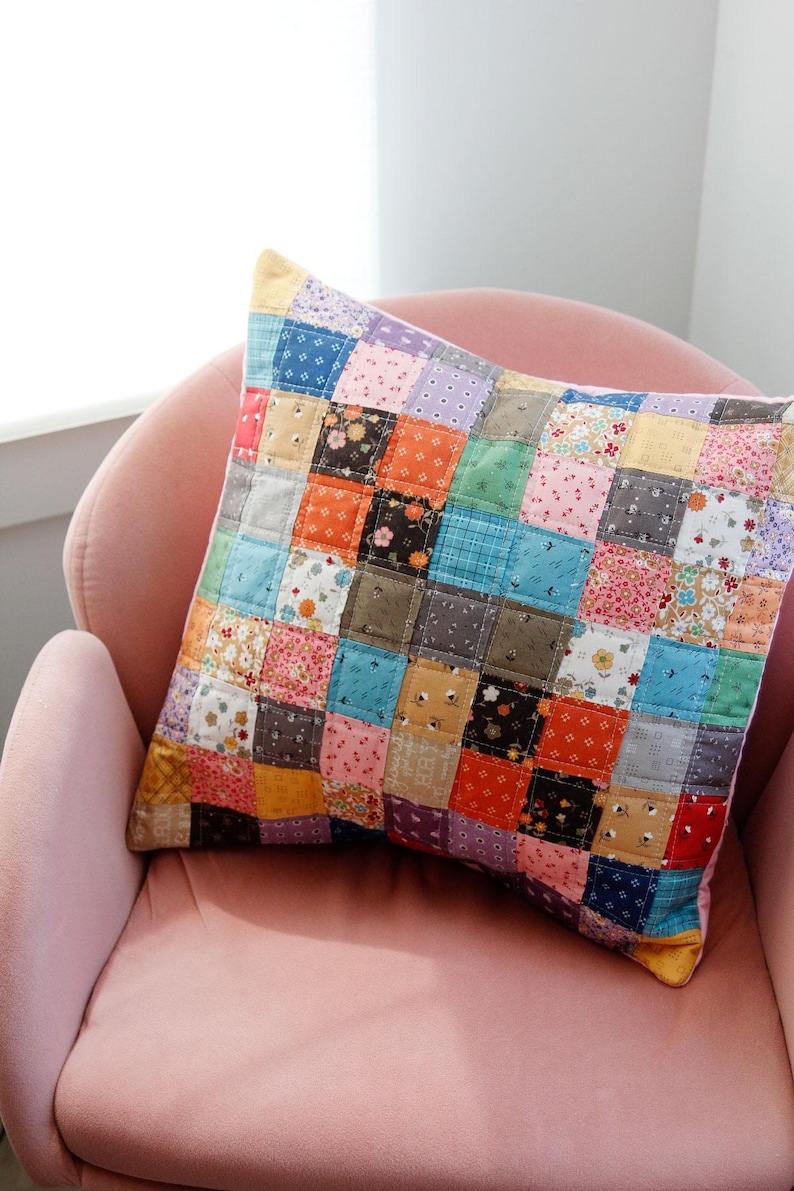 Charm Square Patchwork Pillow Pattern PDF Etsy Canada
