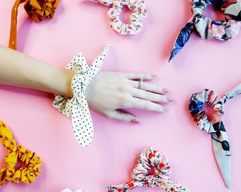 het PDF-pakket BOWS + SCRUNCHIES - 6 verschillende stijlen