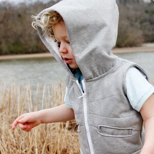 the AZTEC hooded vest PDF pattern boys and girls size 18m to 8 image 4