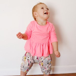 girl&#39;s PIPPA peplum knit top 3M to 10 PDF PATTERN