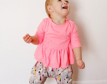 girl's PIPPA peplum knit top 3M to 10 PDF PATTERN