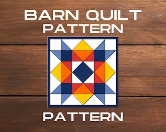 Barn Quilt Pattern, Colorful Star Design (PDF)
