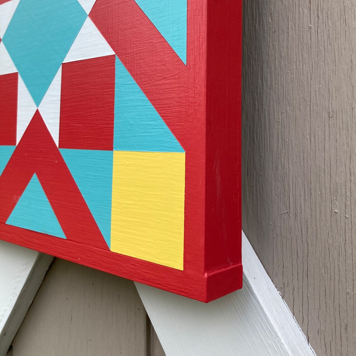 Barn Quilt Painting, 12, Wood, Quilt Block, for Garden Shed, Geometric
