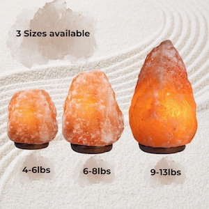 Himalayan Salt Lamp – Natural Crystal Rock Lamp with Dimmer, 3 different sizes, Air Purifying & Relaxing Glow