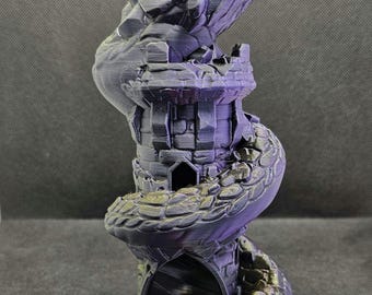 3d Printed Dice Tower, Basilisk Dice Tower, Tabletop Gaming Accessory, RPG Dice Roller, Snake Dice Tower