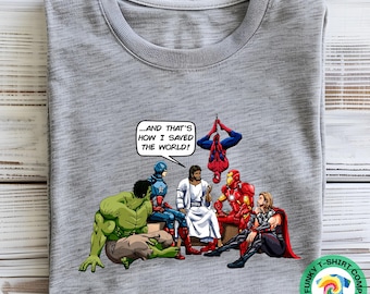 Camiseta de Jesús y los Vengadores: Camiseta de superhéroe cristiano