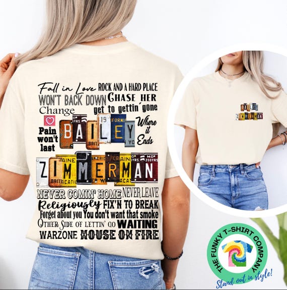 Bailey Zimmerman T-Shirt or Dress: Country Music Fan Apparel