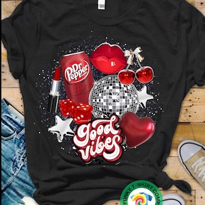 Dr Pepper Shirt Peace Love Dr Pepper Tee Retro Soda Lover Shirt Faux Glitter Soda T-shirt Grappig Cola T-shirt Vintage Graphic Tee