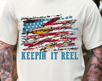 American Flag Fishing T-Shirt: Patriotic Angler Gift