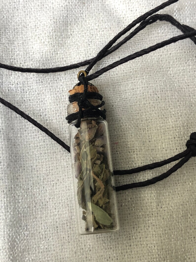Herbal and floral spell jar pendant choose ONE love courage strength and more