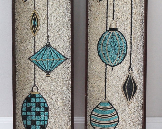 Mid Century Modern Rock Art Wall Hangings 1960s Light Fixtures Pendants