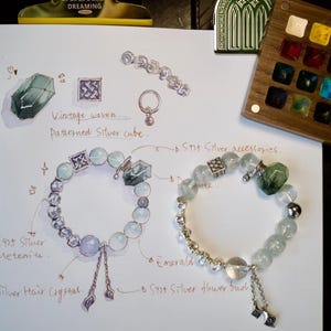 Bracelet en cristal personnalisé inspiré des éléments de votre anniversaire