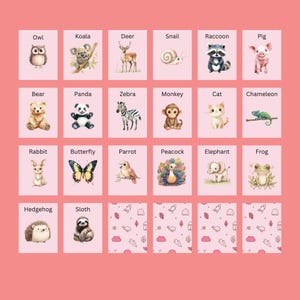 Printable Animal Cards, Montessori Cards, Animal Flashcards, Homeschool Education Resource, Toddler Flashcards, Preschool Resources