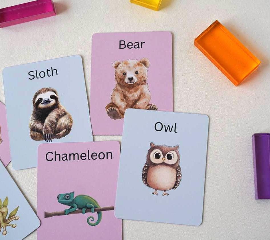 Animal Cards for Kids, Montessori Cards, Animal Flashcards, Homeschool ...