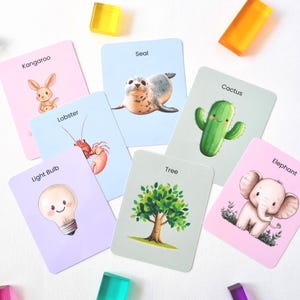 Tarjetas para estimular la creatividad para niños de 2 a 5 años / Juego de emparejamiento educativo temprano y tarjetas didácticas para niños pequeños, materiales preescolares, educación en casa, día a día