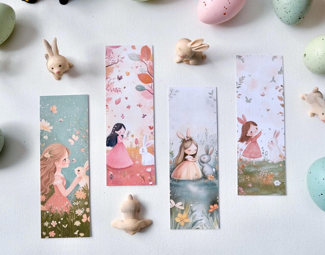 Printable Easter Princess and Bunny Bookmarks, Kids' Reading Gift ...