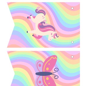 Rainbow Unicorn Party Decor, Rainbow Party Decoration, Unicorn decor, Magical Party, Birthday for Girls, Printable Birthday Banner