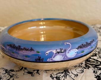 Vintage Japanese Lusterware Swan Planter