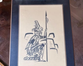 Vintage 1975 Vernon Stephens Art Print, The Gitksan Warrior Quest For Land, Pacific Northwest Coast Indigenous First Nations Formline Art