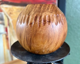 Hand Crafted New Zealand Rimu Candle Holder- Vintage