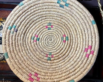 Hand Woven Coil Basket- Vintage