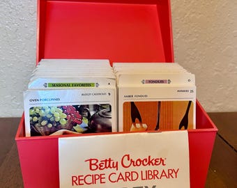 Vintage 1971 Betty Crocker Recipe Card Library Box | Complete Set with Index & Blank Cards | Mid Century Retro Kitchen Decor