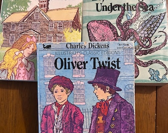 Great Illustrated Classics Books - Vintage 1990s Children's Softcover Classics - Retro Home Library