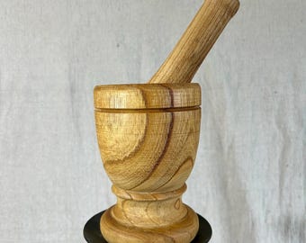 Hand-Carved IMUSA Wooden Mortar and Pestle Set - Rustic Kitchen Tool - Spice Grinder - Herb Crusher - Farmhouse Decor