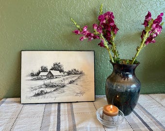 Vintage Ted Sizemore Print on Composite Board