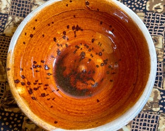Studio Pottery Speckled Drippy Bowl