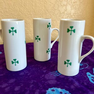 Schmid Mid-Century Modern Shamrock Irish Coffee Mugs- Set of Three
