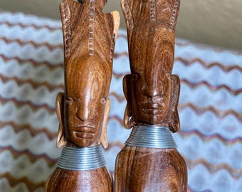 African Wooden Salad Fork and Spoon