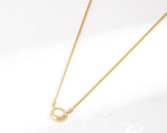 Mother of Pearl Necklace: 18K Gold Plated Sterling Silver, Vintage Style
