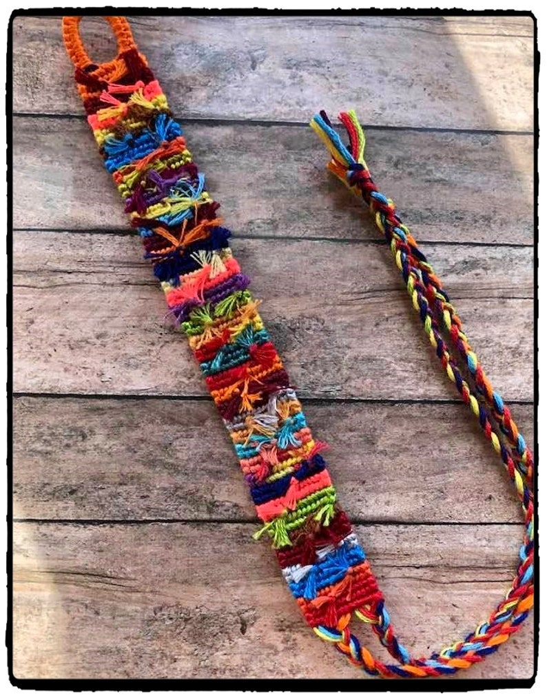 Rag Rug Friendship BraceletOrange Loop Etsy