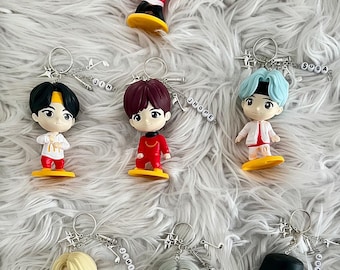 Limited Edition BTS Collectible Keychain – Handmade with Charms & Letter Beads