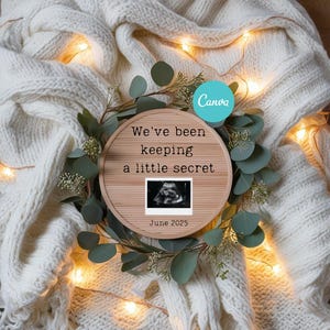 Einfache minimalistische Schwangerschaftsankündigung Digital Boho Gender Neutral Minimalist digital bearbeitbare Babyankündigung Social-Media-Vorlage