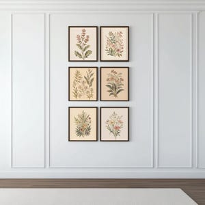 Vintage Botanical Prints Set: Floral Gallery Wall Art (Digital Download)