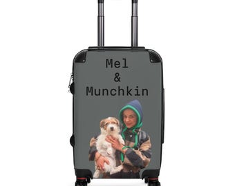 Op maat gemaakte fotokoffer voor huisdieren: gepersonaliseerde spinnerbagage, cadeau voor dierenliefhebbers