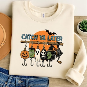 Halloween Catch Ya Later Fishing PNG – Patriotic Lure Clipart for Sublimation, Funny Design, Outdoor Fisherman PNG for Dad Shirt